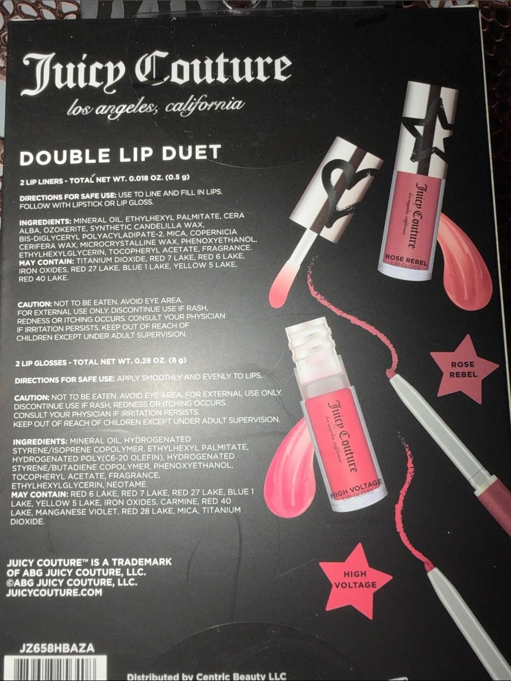 Juicy Couture Double Lip Duet 💋High Voltage Pink & Coral 🪸 Rose Rebel Shades